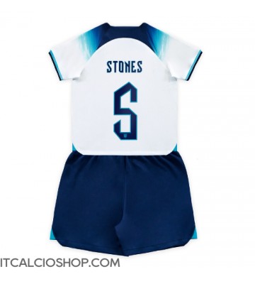 Inghilterra John Stones #5 Prima Maglia Bambino Mondiali 2022 Manica Corta (+ Pantaloni corti)